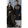 Dhupion Silk Saree with Skin & Block Print Work | Dhupion Silk Panjabi Save $15
