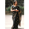 Premium Semi Muslin Saree with Skin & Apsan Print Black Color – 14 Hath Length | Matching Blouse Piece Included Save $15