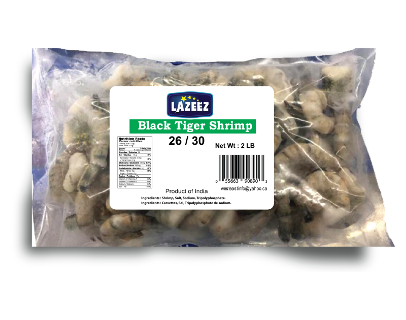 LAZEEZ Black Tiger Shrimp 2Lbs.