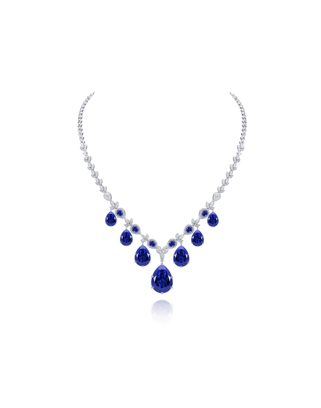 Blue Stoned Silver Colored Neckless