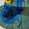Chanderi Silk Saree with Digital Print Blue Color & Tassel – Includes Blouse Piece Save $15