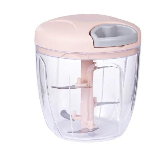 Pink/Blue Garlic Chopper – 500ML/900ML Hand‑Pulled Vegetable & Meat Grinder