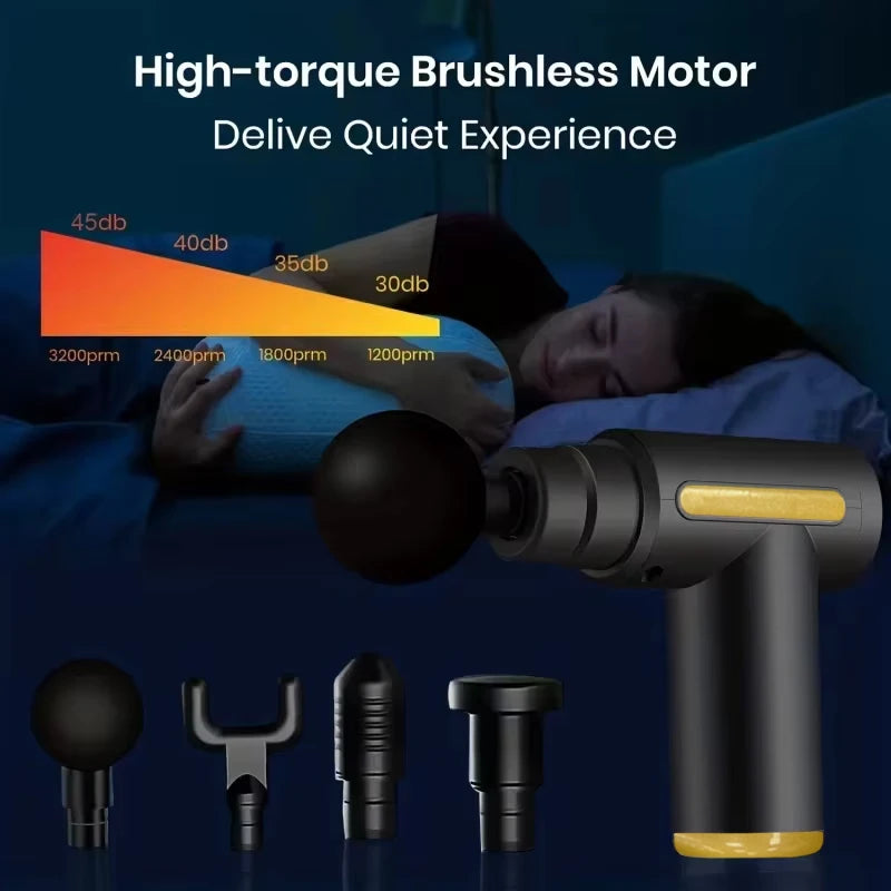 USB Rechargeable Portable Fascia Gun 6-Speed Handheld Slapping Massager for Body Back Neck Legs - Massage Relaxation Tool
