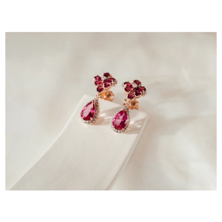 Golden Colored Ruby Earring Set