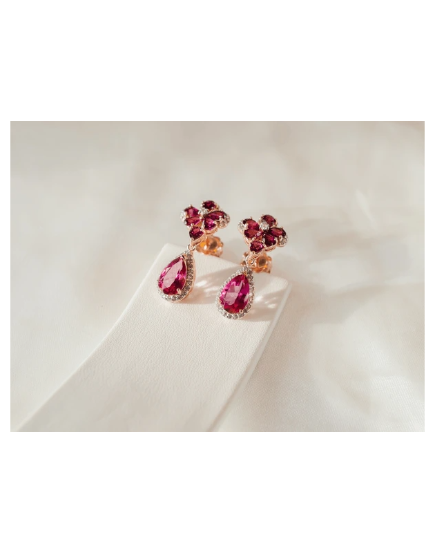 Golden Colored Ruby Earring Set