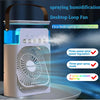 Spray fan portable household three in one small air cooler, 7-color LED night light, 5-hole humidifier, 1-3 hour timer
