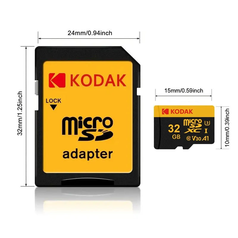 KODAK MicroSD Card – 32GB/64GB/128GB/256GB/512GB, U3 C10, Up to 100MB/s