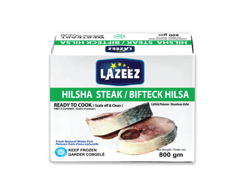 Lazeez Hilsha Steak 800g – Ready to cook (scale off and clean professionally)