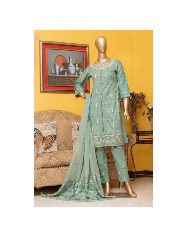 Pale Blue-Golden Three Piece