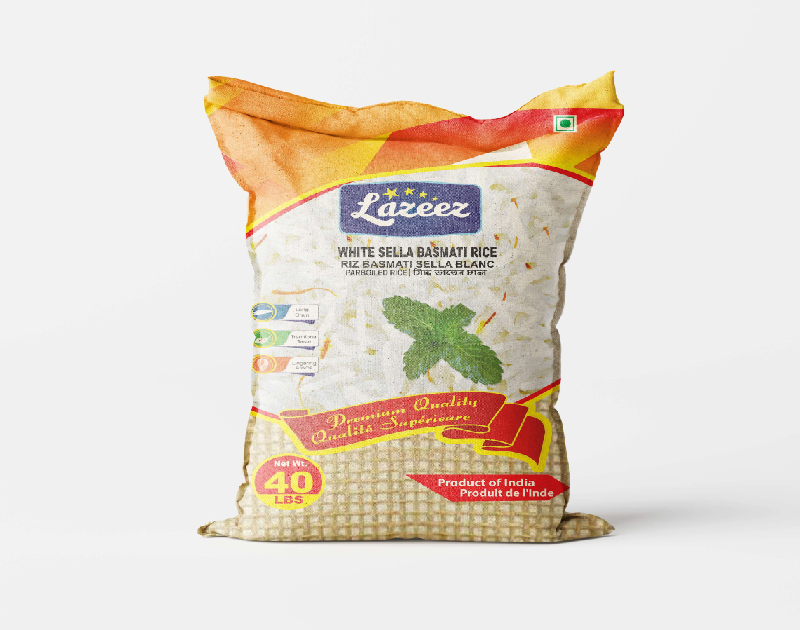 Lazeez White Sella Basmati Rice 40LB. Factory Price