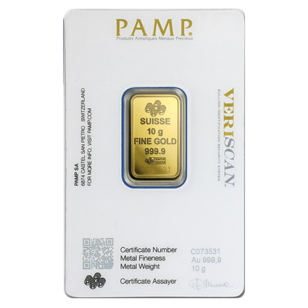 10 Gram Gold Pamp Suisse Bar