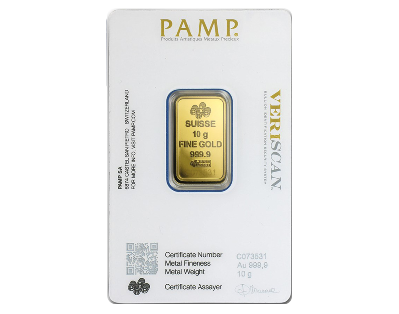 10 Gram Gold Pamp Suisse Bar