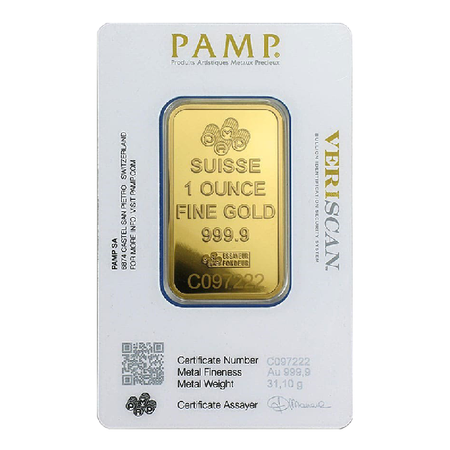 1 oz Gold Bar Pamp Suisse