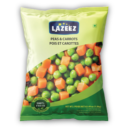 Lazeez Peas & Carrots 1.8kg