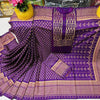 Chanderi Silk Saree with Digital Print Purple Color & Tassel – Includes Blouse Piece Save $15