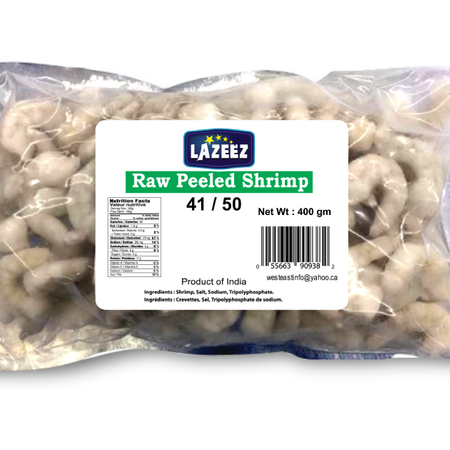 Lazeez Raw Peeled Shrimp – 41/50pcs (400g)