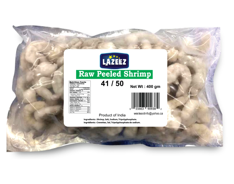 Lazeez Raw Peeled Shrimp – 41/50pcs (400g)