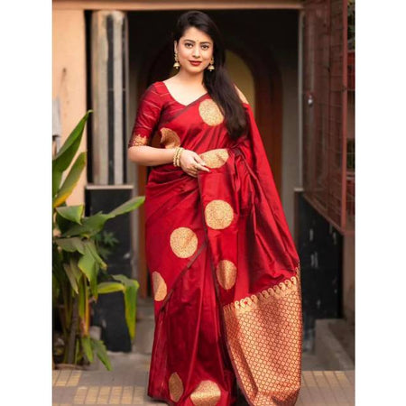 Premium Silk Saree Red Color – Apsan Screen Print. Factory Price - Save $22