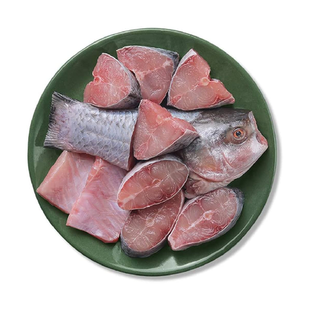 Rohu Net Wt 10LB. Gross Wt was 11LB. Professionally Cut & Clean (Ready to Cook)