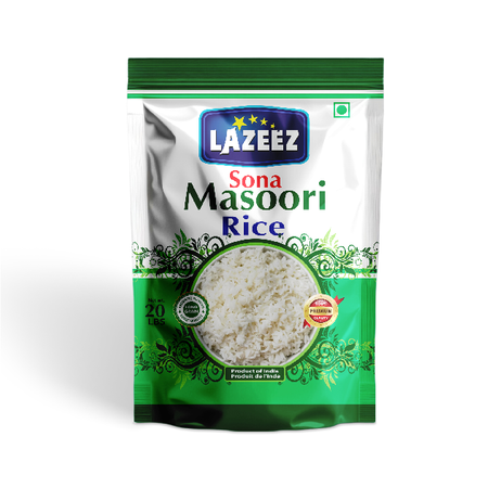 LAZEEZ Sona Masoori Rice 20Lbs