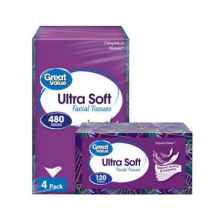 Ultra Soft Facial Tissues 4 Boxes 480 Sheets