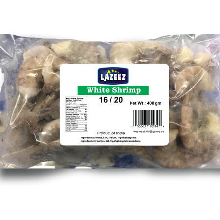 Lazeez White Shrimp – 16/20pcs (400g)