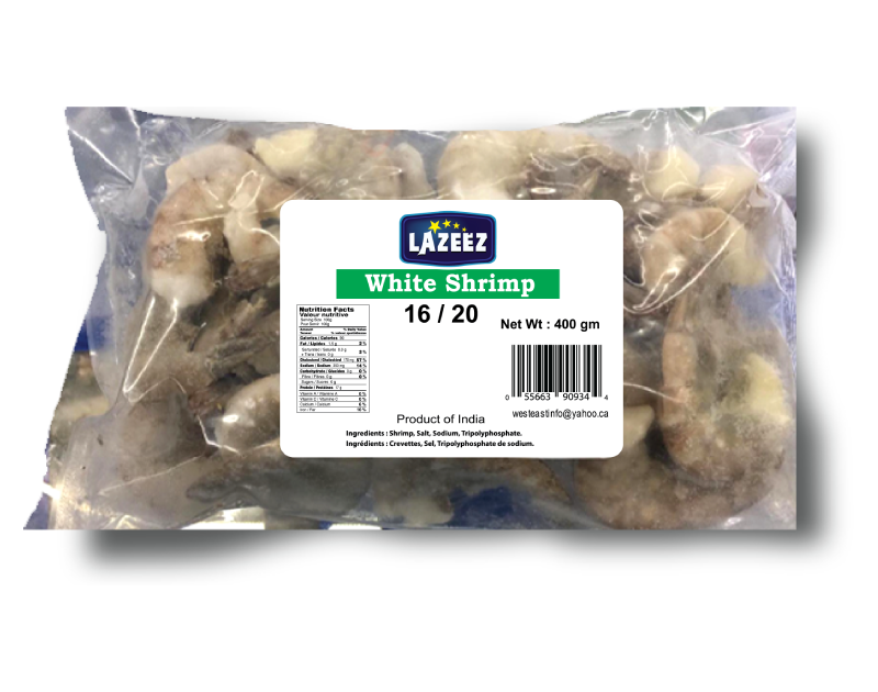 Lazeez White Shrimp – 16/20pcs (400g)